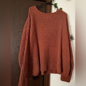 Time and Tru Women's Rust Crew Neck Sweater